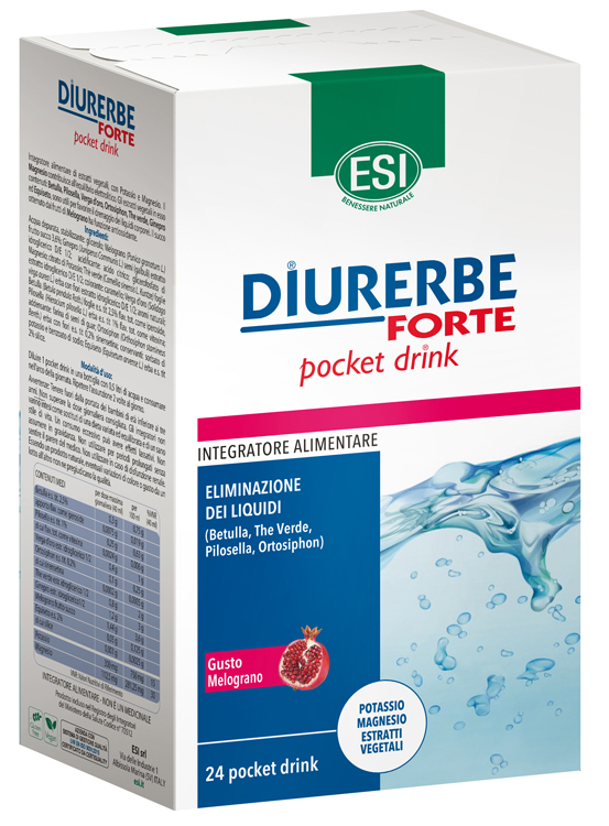 ESI DIURERBE FORTE POCKET DRINK MELOGRANO 24 X 20 ML - Angeli Pharm