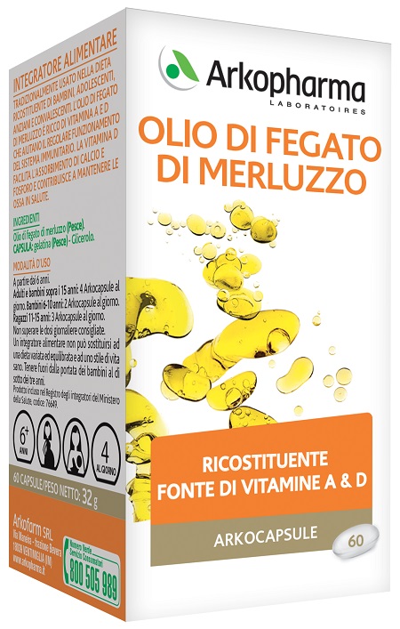 ARKO CAPSULE OLIO FEGATO MERLUZZO 60 CAPSULE - Angeli Pharm