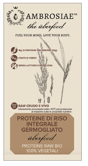 AMBROSIAE UBERFOOD PROTEINE DI RISO INTEGRALE GERMOGLIATO 200 G - Angeli Pharm