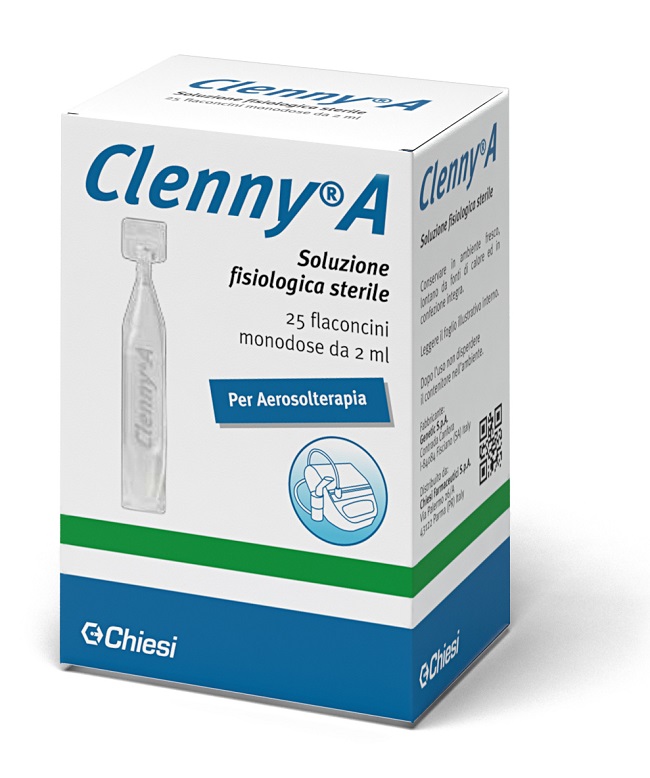 CLENNY A SOLUZIONE FISIOLOGICA STERILE PER AEROSOLTERAPIA 25 FLACONCINI MONODOSE DA 2 ML - Angeli Pharm