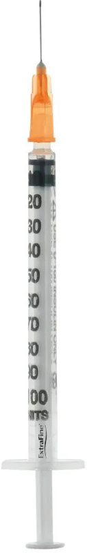 SIRINGA PER INSULINA EXTRAFINE 1ML 100 UI AGO REMOVIBILE 25 GAUGE 0,5X16 MM 1 PEZZO - Angeli Pharm