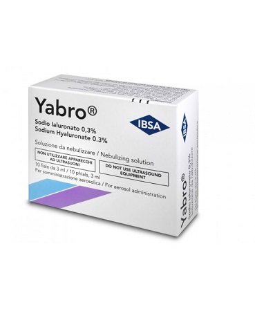 YABRO 10 FIALE 3ML ACIDO IALURONICO 0,3% SOLUZIONE PER NEBULIZZATORE - Angeli Pharm
