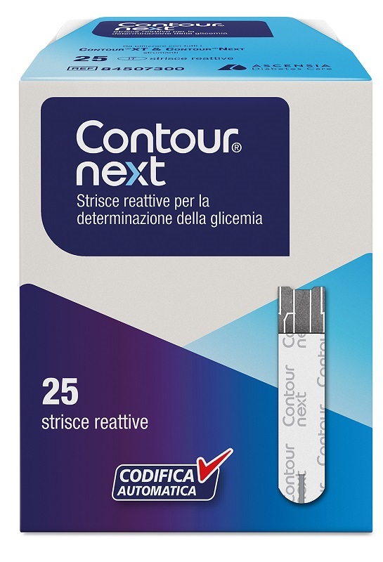 STRISCE MISURAZIONE GLICEMIA CONTOUR NEXT 25 PEZZI - Angeli Pharm