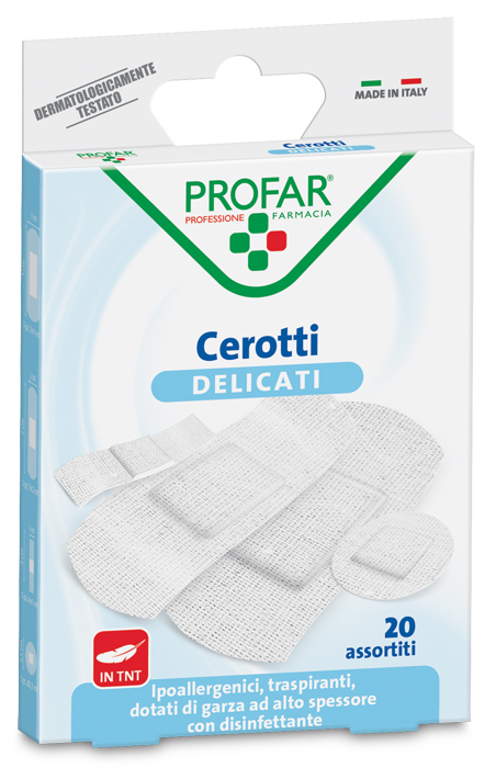 CEROTTO TESSUTO NON TESSUTO DELICATO ASSORTITI 20 PEZZI PROFAR - Angeli Pharm
