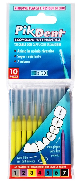 PIKDENT STUZZICOLINO 3 GIALLO 10 PEZZI - Angeli Pharm