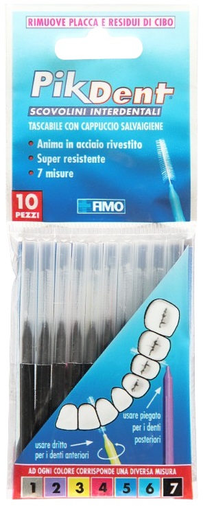 PIKDENT STUZZICOLINO 7 NERO 10 PEZZI - Angeli Pharm