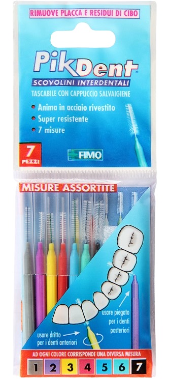 PIKDENT STUZZICOLINO 1 BUSTINA CON 7 MISURE ASSORTITE - Angeli Pharm