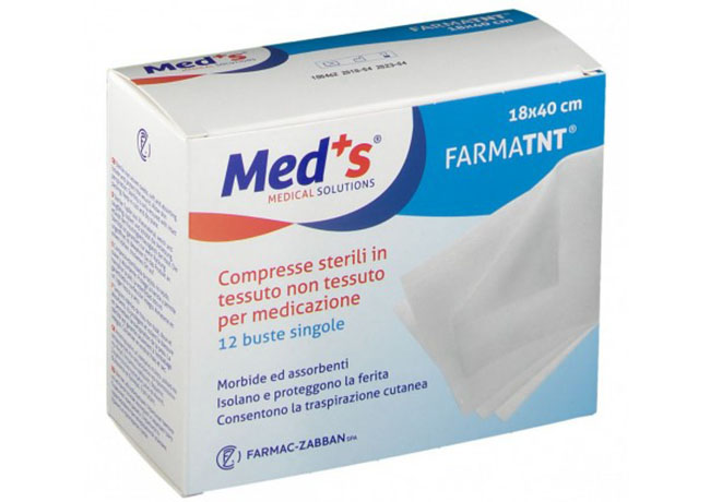 GARZA COMPRESSA MEDS TESSUTO NON TESSUTO 18X40CM 12 PEZZI - Angeli Pharm