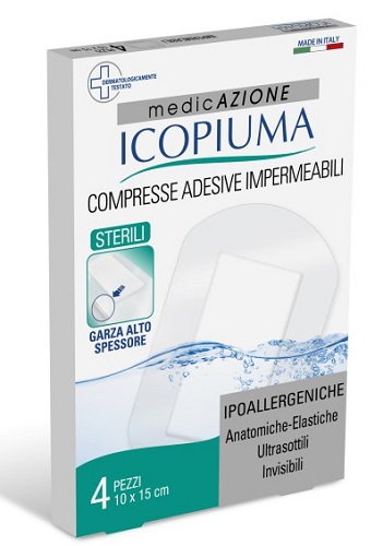 ICOPIUMA GARZA COMPRESSA MEDICATA POSTOPERATORIA 10X15 CM 4 PEZZI - Angeli Pharm