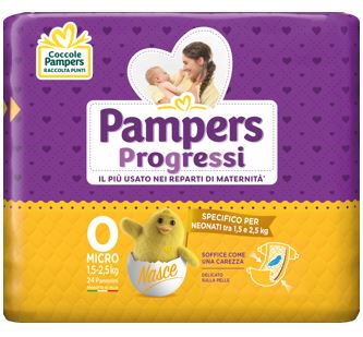 PAMPERS PROGRESSI MICRO PANNOLINI PER BAMBINI 24 PEZZI - Angeli Pharm