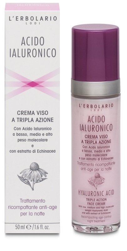 ACIDO IALURONICO CREMA VISO A TRIPLA AZIONE TRATTAMENTO RICOMPATTANTE ANTIAGE NOTTE 50 ML - Angeli Pharm