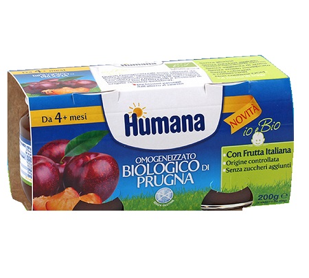 HUMANA OMOGENEIZZATO PRUGNA BIO 2 VASETTI 100 G - Angeli Pharm