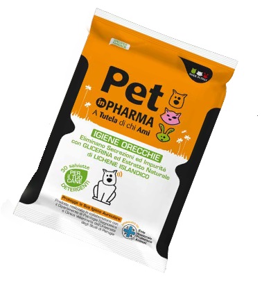PET IN PHARMA SALVIETTINE ORECCHIE CANE 30 PEZZI - Angeli Pharm