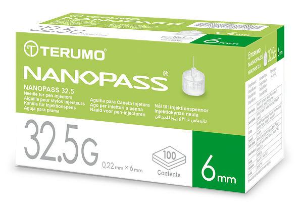 AGO PER PENNA DA INSULINA NANOPASS 32,5 GAUGE LUNGHEZZA 6 MM 100 PEZZI - Angeli Pharm
