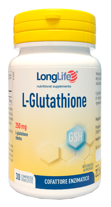 LONGLIFE L-GLUTATHIONE 250 MG 30 COMPRESSE - Angeli Pharm