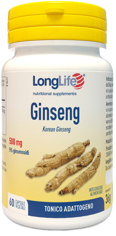 LONGLIFE GINSENG 5% 60 CAPSULE VEGETALI - Angeli Pharm