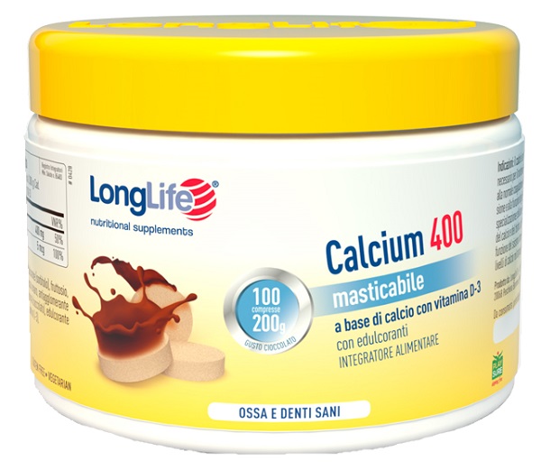 LONGLIFE CALCIUM 400 CACAO 100 COMPRESSE - Angeli Pharm