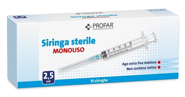 SIRINGA MONOUSO 2,5ML PROFAR - Angeli Pharm