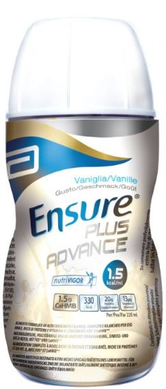 ENSURE PLUS ADVANCE VANIGLIA 4 BOTTIGLIE DA 220 ML - Angeli Pharm