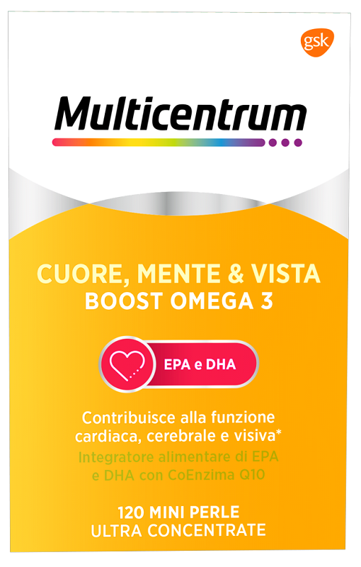 MULTICENTRUM CUORE MENTE E VISTA BOOST OMEGA 3 120 MINI PERLE - Angeli Pharm