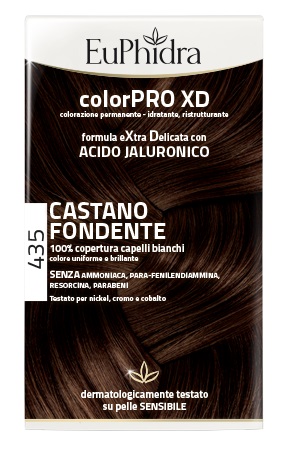 EUPHIDRA COLORPRO XD 435 CASTANO FONDENTE GEL COLORANTE CAPELLI IN FLACONE + ATTIVANTE + BALSAMO + GUANTI - Angeli Pharm
