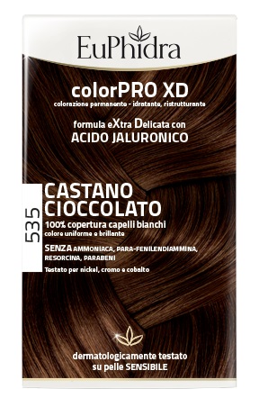 EUPHIDRA COLORPRO XD 535 CASTANO CIOCCOLATO GEL COLORANTE CAPELLI IN FLACONE + ATTIVANTE + BALSAMO + GUANTI - Angeli Pharm
