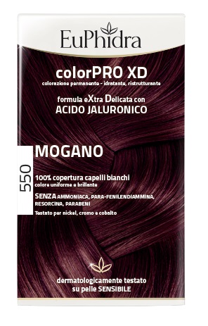 EUPHIDRA COLORPRO XD 550 MOGANO GEL COLORANTE CAPELLI IN FLACONE + ATTIVANTE + BALSAMO + GUANTI - Angeli Pharm