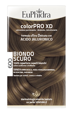EUPHIDRA COLORPRO XD 600 BIONDO SCURO GEL COLORANTE CAPELLI IN FLACONE + ATTIVANTE + BALSAMO + GUANTI - Angeli Pharm