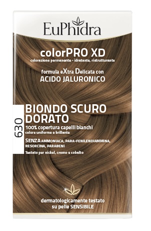 EUPHIDRA COLORPRO XD 630 BIONDO SCURO DORATO GEL COLORANTE CAPELLI IN FLACONE + ATTIVANTE + BALSAMO + GUANTI - Angeli Pharm