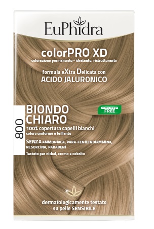 EUPHIDRA COLORPRO XD 800 BIONDO CHIARO GEL COLORANTE CAPELLI IN FLACONE + ATTIVANTE + BALSAMO + GUANTI - Angeli Pharm
