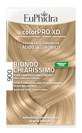 EUPHIDRA COLORPRO XD 900 BIONDO CHIARISSIMO GEL COLORANTE CAPELLI IN FLACONE + ATTIVANTE + BALSAMO + GUANTI - Angeli Pharm