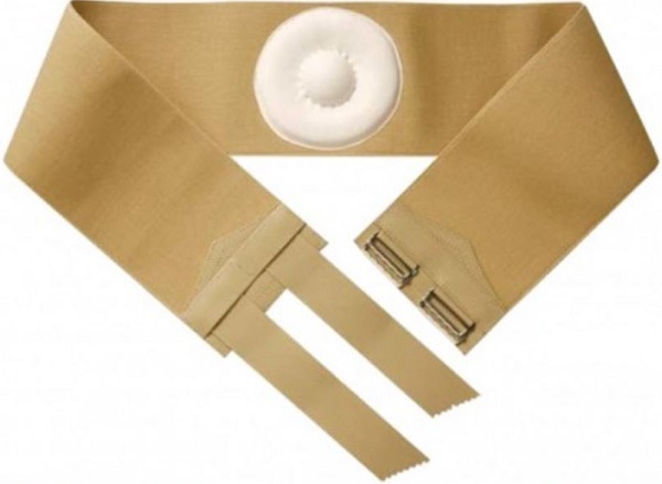 ORIONE 357 CINTO PER ERNIA OMBELICALE CON PELOTTA RIVESTITA IN PELLE BEIGE 9 - Angeli Pharm