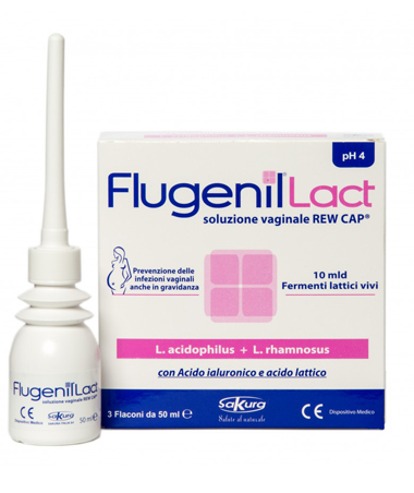 FLUGENIL LACT SOLUZIONE VAGINALE INTERNA A BASE DI FERMENTI LATTICI 3 FLACONI DA 50 ML + 3 APPLICATORI MONOUSO - Angeli Pharm
