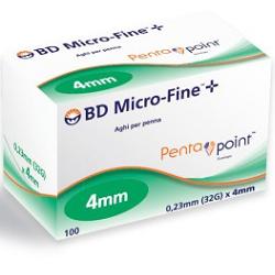 AGO PER PENNA DA INSULINA BD MICROFINE PENTAPOINT GAUGE 32 4 MM 100 PEZZI - Angeli Pharm