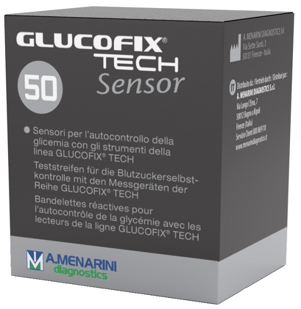 STRISCE MISURAZIONE GLICEMIA GLUCOFIX TECH SENSOR 50 PEZZI - Angeli Pharm