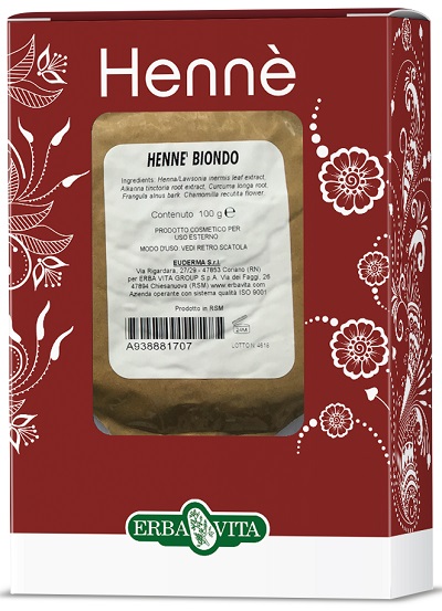 HENNE COLORANTE CAPELLI BIONDO 100 G - Angeli Pharm