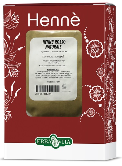 HENNE COLORANTE CAPELLI ROSSO NATURALE 100 G - Angeli Pharm