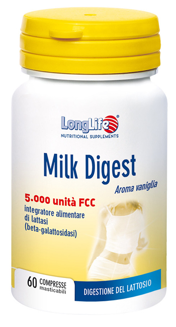 LONGLIFE MILK DIGEST 60 COMPRESSE MASTICABILI - Angeli Pharm