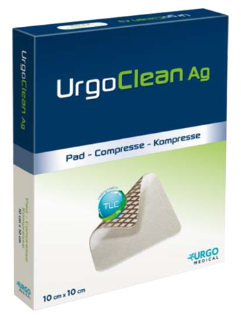 MEDICAZIONE TNT ASSORBENTE GELIFICANTE URGOCLEAN AG/SILVER 6X6CM 5 PEZZI - Angeli Pharm