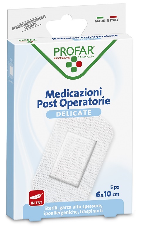 MEDICAZIONE POST OPERATORIA STERILE GARZA ANTIADERENTE 6X10 CM 5 PEZZI PROFAR - Angeli Pharm