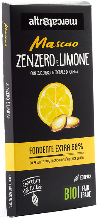 CIOCCOLATO FONDENTE ZENZERO E LIMONE 100 G - Angeli Pharm