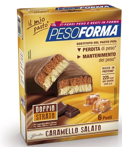 PESOFORMA BARRETTA AL CARAMELLO SALATO 12 PEZZI DA 31 G - Angeli Pharm