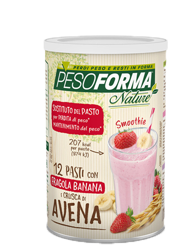 PESOFORMA NATURE SMOOTHIE FRAGOLA BANANA POLVERE 420 G - Angeli Pharm