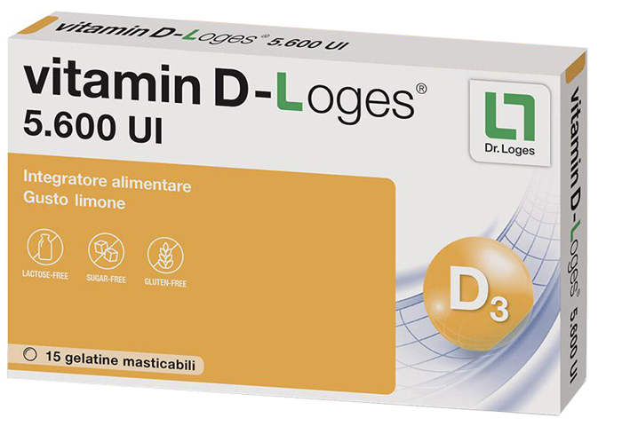 VITAMIN D-LOGES 15 GELATINE MASTICABILI GUSTO LIMONE - Angeli Pharm