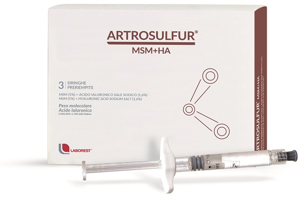 ARTROSULFUR MSM+HA SIRINGHE PRERIEMPITE INTRA-ARTICOLARI ACIDO IALURONICO 2 ML - Angeli Pharm