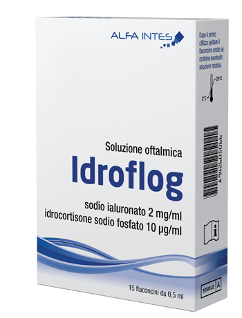 SOLUZIONE OFTALMICA IDROFLOG A BASE DI IALURONATO DI SODIO E IDROCORTISONE SODIO FOSFATO 15 FLACONCINI DA 0,5 ML - Angeli Pharm