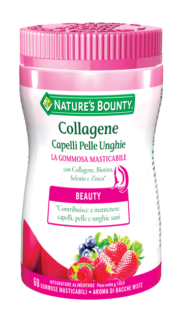 COLLAGENE CAPELLI PELLE UNGHIE 60 GOMMOSE MASTICABILI - Angeli Pharm