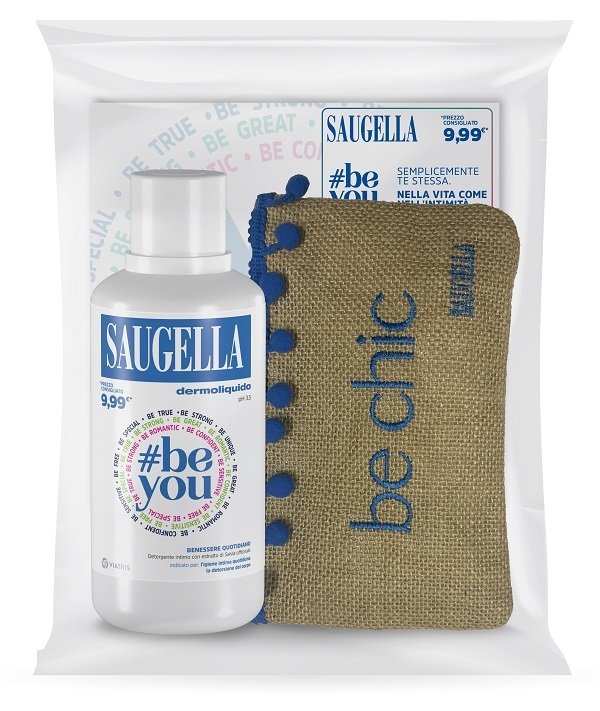 SAUGELLA BUNDLE PROMO POCHETTE 23 BE YOU 1 DERMOLIQUIDO 500 ML + POCHETTE CON PRODOTTI OMAGGIO - Angeli Pharm