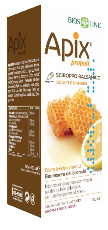 APIX PROPOLI SCIROPPO BALSAMICO SENZA CONSERVANTI 150 ML BIOSLINE - Angeli Pharm