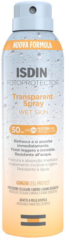 FOTOPROTECTOR TRANSPARENT WET SKIN SPRAY 50+ 250 ML - Angeli Pharm